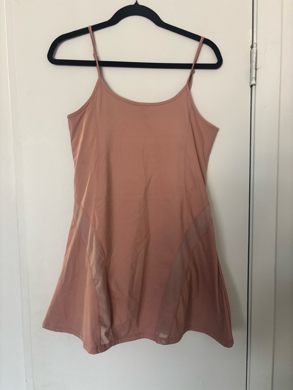 Nude Blush Athletic Dress with Mesh Panels